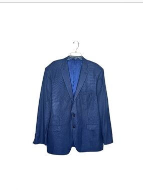 Ralph Lauren Silk Wool Blend Blue Mens Blazer Size 50L